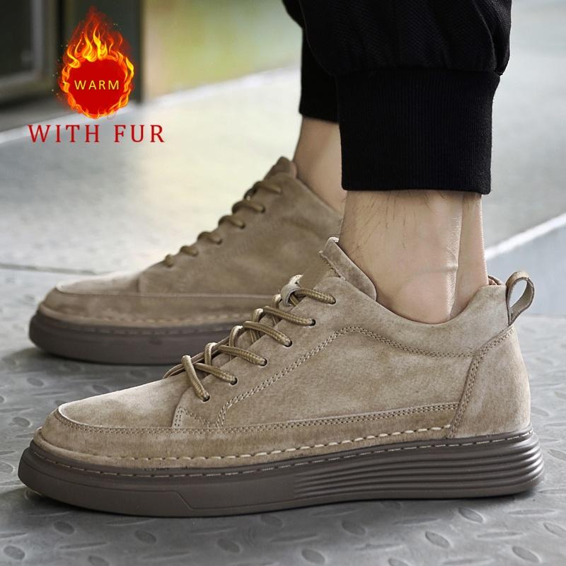 Genuine leather men's board shoes Fashion Trend Minimalist Style Leisure Outdoor Party Daily office adult warm quality shoes