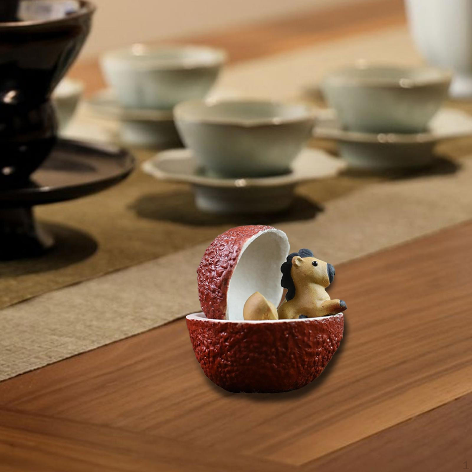 

Tea Pet Horse Statue Clay Party Favor Sturdy, Accessory, Ornament Mini Figurine for Desk Birthdays жовтий