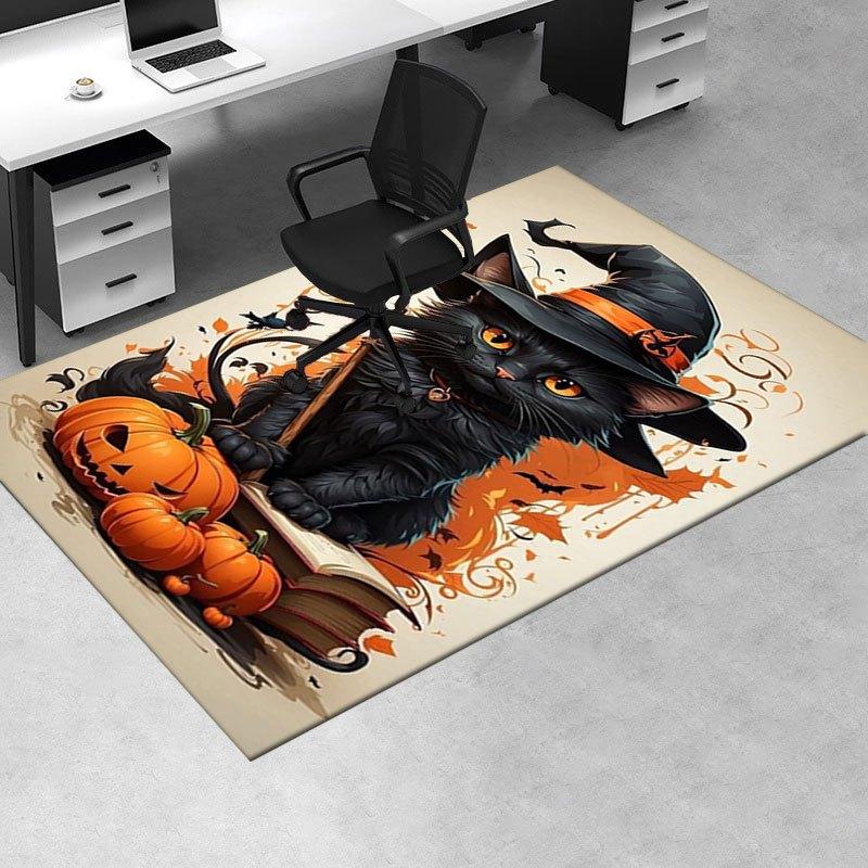 "Halloween Witch Cat Decorations - Spooky Black Cat with Hat"Office Mat Home Decor Office Desk Chair Carpet for office ph122