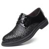 Summer men's sandals men's hand-woven breathable business dress casual leather shoes hole shoes men's shoes platform shoes