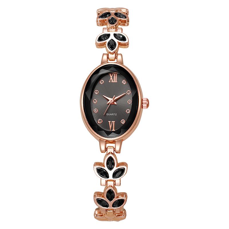 Luxury Rhinestone Women's Wristwatch with Round Dial and Colored Diamond Bracelet.