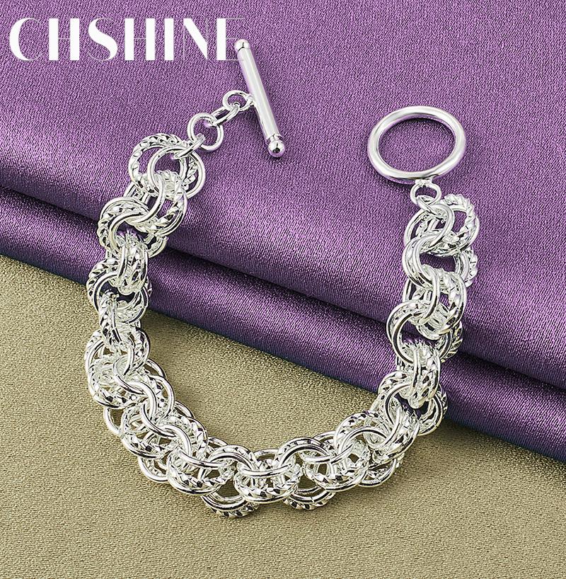 CHSHINE Charm Cercle en Argent Sterling 925 Joli Bracelet Pour Femmes Mode Bijoux de Haute Qualité