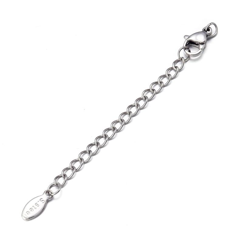 10pcs/lot Stainless Steel Extension Chains Link Jump Rings Lobster Clasps Connectors For Bracelets Necklace DIY Jewelry Making