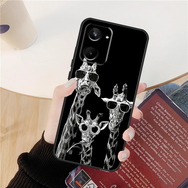 Cute Cartoon Animal Giraffe Case For Realme GT 6 6T 5 GT7 Pro 10 11 12 13 14 Pro Plus C53 C51 C21Y C25S C55 C67 C61 C75