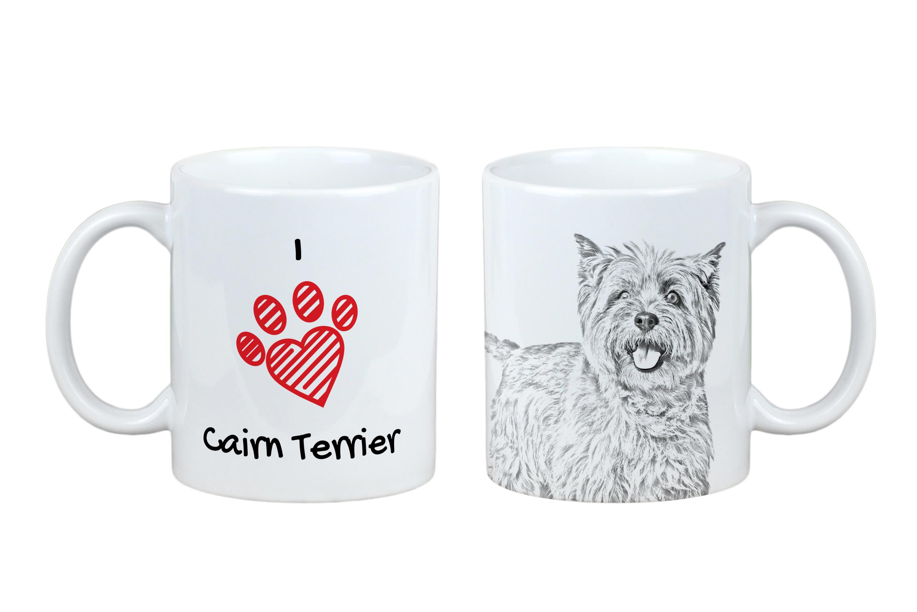 

Cairn Terrier - cup with a dog, cute cup with graphics, a gift with your photo from the Art-Dog brand білий