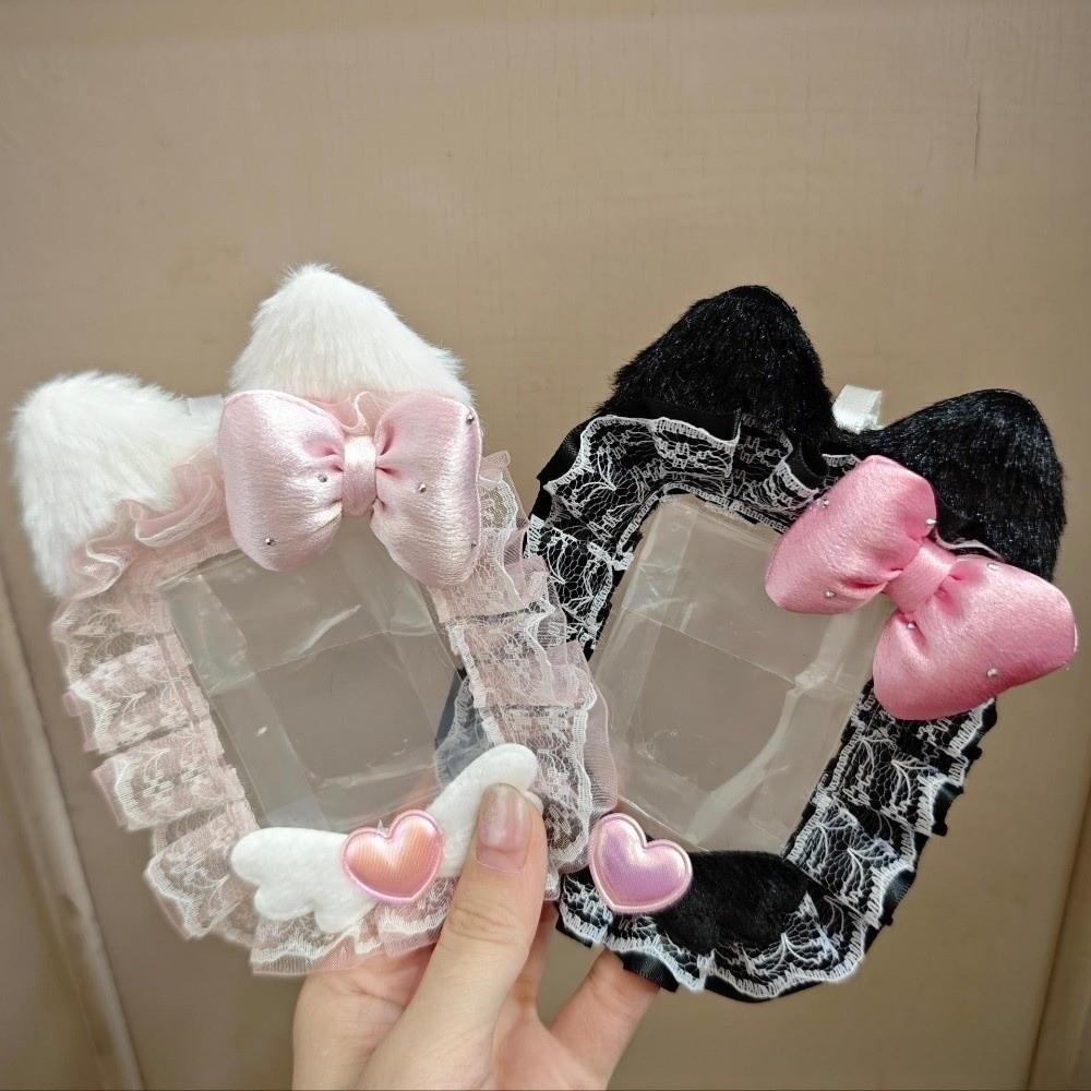 Cute  Photocard Case Sweet DIY  Card Holder Anime Cat Lace Photocard Case Lolita Idol Display Photo Protector Case