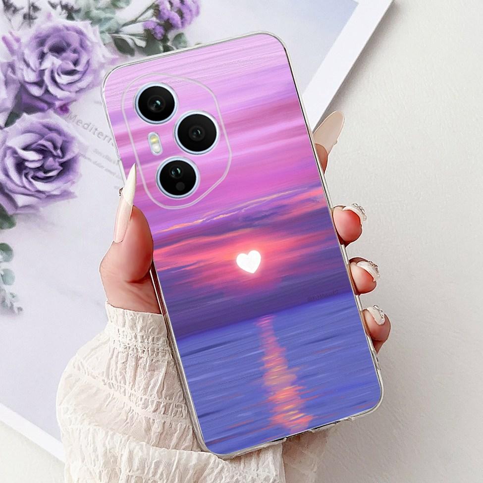 Clear For Honor 400 Pro Case DNP-NX9 Cute Cartoon Cat Fashion Flower Funny Painted Soft Bumper For Honor 400Pro Back Cover Funda