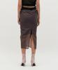 Kimjisu Sheer Shirring Slit Skirt _ Brown