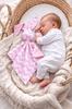 Doudou Bunny Cuddly Toy Double-Sided Cotton and Minky - Chevron Pink - Pink