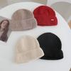 Metal Label Simple Knitted Hat for Women In Autumn and Winter New Warm and Thickened Cold Hat To Show Face and Protect Your Face
