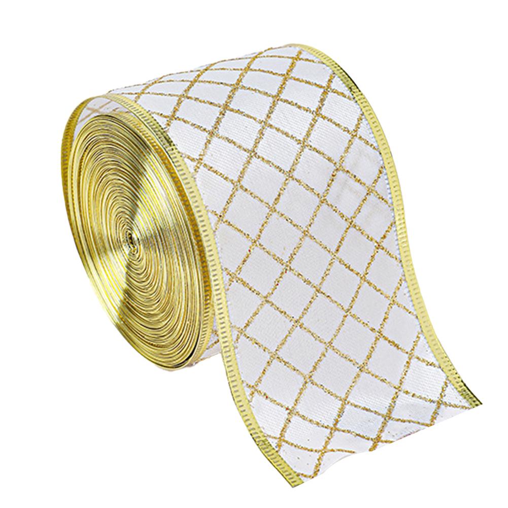 Bezauberndes Glitzerband 2,5 Zoll breit Organza Transparent mit attraktivem goldenem Wirbel für kreative Projekte und Feiern