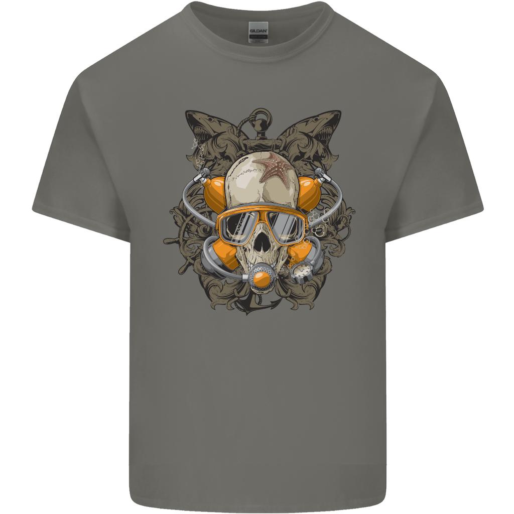 Scuba Diving Skull Diver Dive Unisexs Light Cotton TShirt
