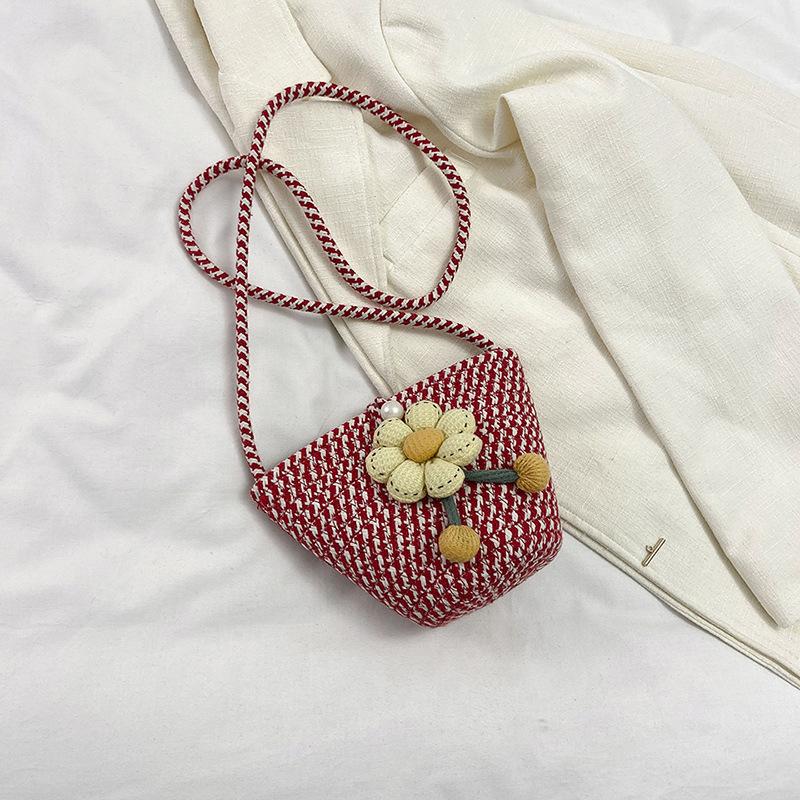 This Year's Popular Fashion Small Bag Women's 2025 New Summer Woven Bucket Bag Simple Foreign Style Messenger Bag Casual