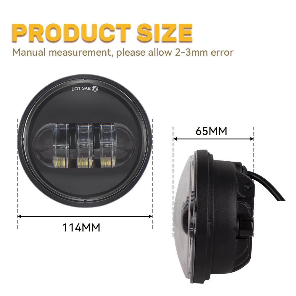 For Harley Motorcycle Light DRL Davidson Electra Glide Softail Fat Boy Touring 30W Waterproof Lights 4.5 Inch Fog Lamps