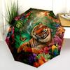Tiger Parrot  Pattern, Automatic Folding Umbrella, Portable and Foldable Design, 8 Ribs, a Christmas or Birthday Gift.