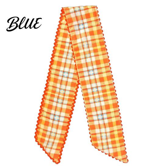 Festival Ribbon Sash Fall Scalloped Wreath for Front Door 55 Inch Plaid Gingham Autumn Thanksgiving Harvest Yard Porch Doorway Indoor Outdoor