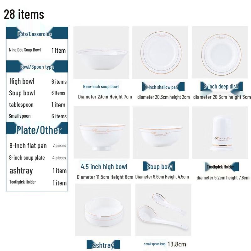 LISM 28-Piece Modern Ceramic Dinnerware Set
