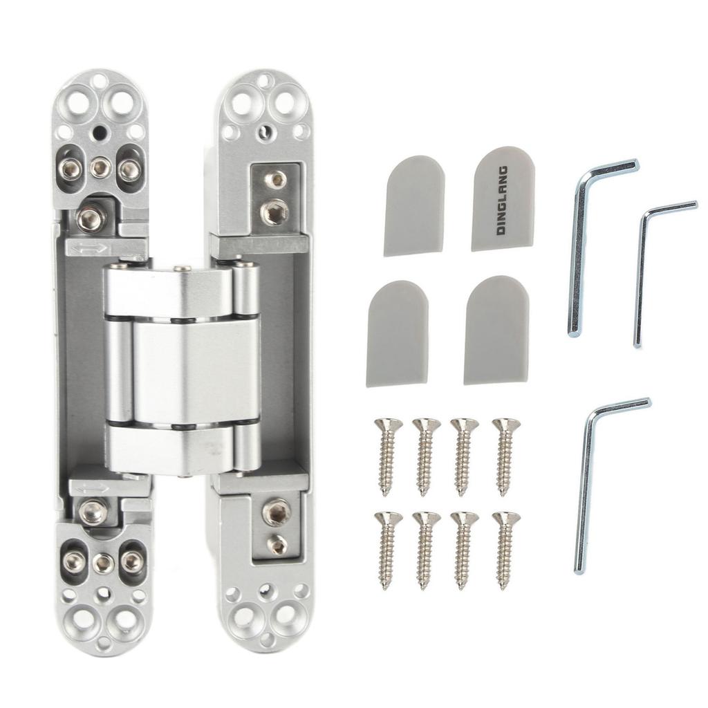 Door Hinges Adjustable 180 Degrees Opening Angle 3D Folding Door Hinge with Hex Wrench Screws for Wooden Door 40kg Door Hinges