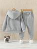 2pcs fun quirky printed boy casual suit, spring long-sleeved fashion hooded sweatshirt and comfortable sports fashion sports trousers
