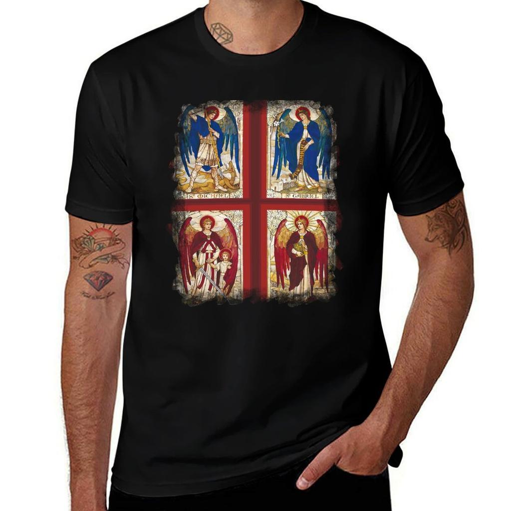 St Michael St Gabriel St Raphael And Uriel Archangel Angel Saint Tshirt Relaxed Casual Short Sleeve Tee