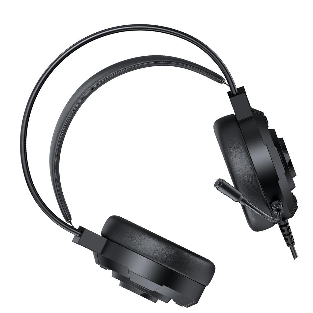 Gaming Headset with RGB Lights, 7.1 Surround Sound USB Wired Headphones, 50mm Drivers, Lightweight Design, Over Ear