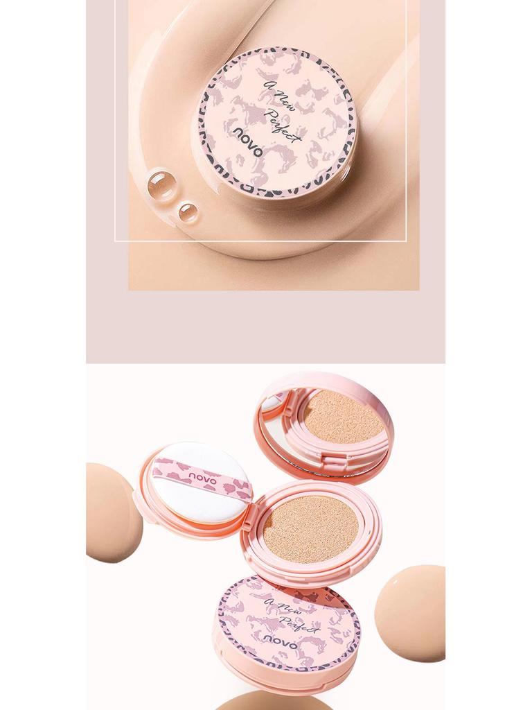 Crème coussin d'air légère à l'eau NOVO: Cache, hydrate, contrôle le sébum, résiste à l'eau, à la transpiration et dure longtemps, parfait pour les étudiants.
