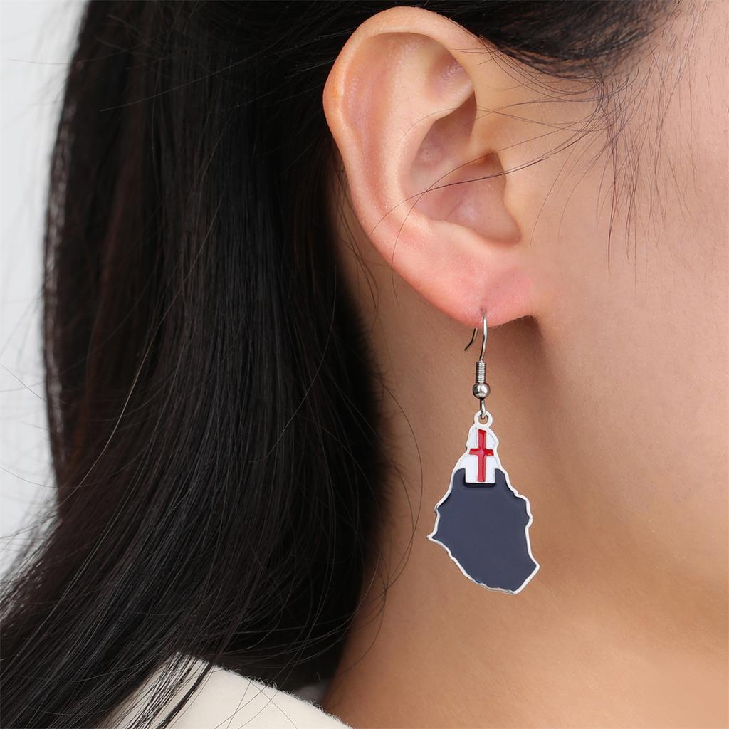 Fashion Montserrat Island Map Earrings Women United Kingdom Montserrat Flag Pendant Earring Jewelry Gifts Wholesale