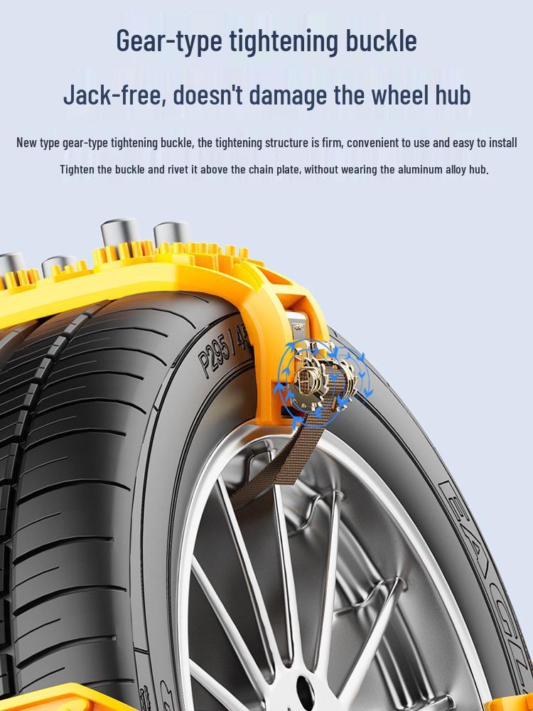 Universal Rubber Anti-Skid Tire Chains for Cars, SUVs, and Vans - Protects Tires In Winter Conditions
