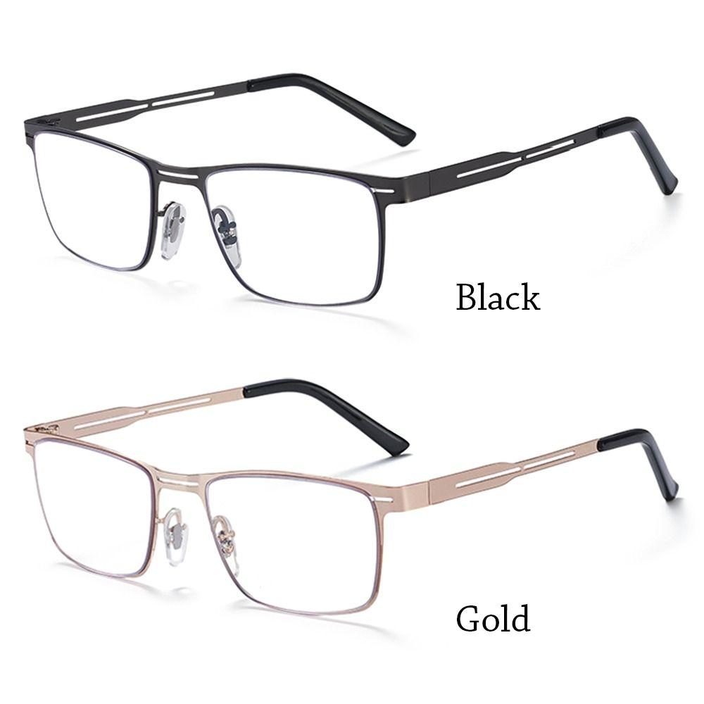 Blue Ray Blocking Anti-Blue Light Reading Glasses Ultralight Eye Protection Square Eyeglasses Metal Hyperopia Glasses Men Women