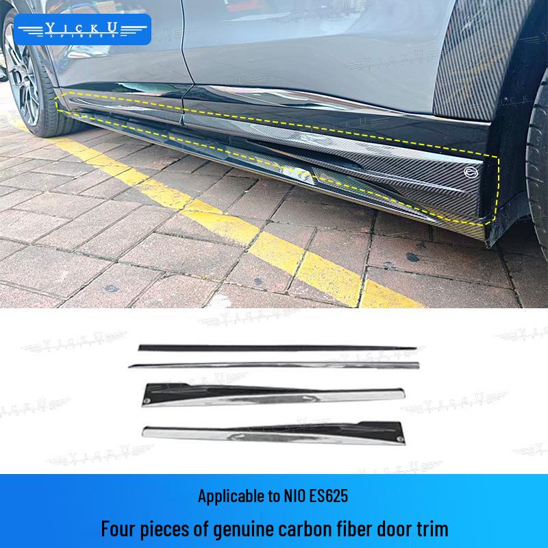 Compatible with NIO EC6: Modified Pluto Style Front Lip, Rear Lip, Top Wing, Tail Wing, Wind Deflector, Fender Trim, and Mirror Cover Kit.