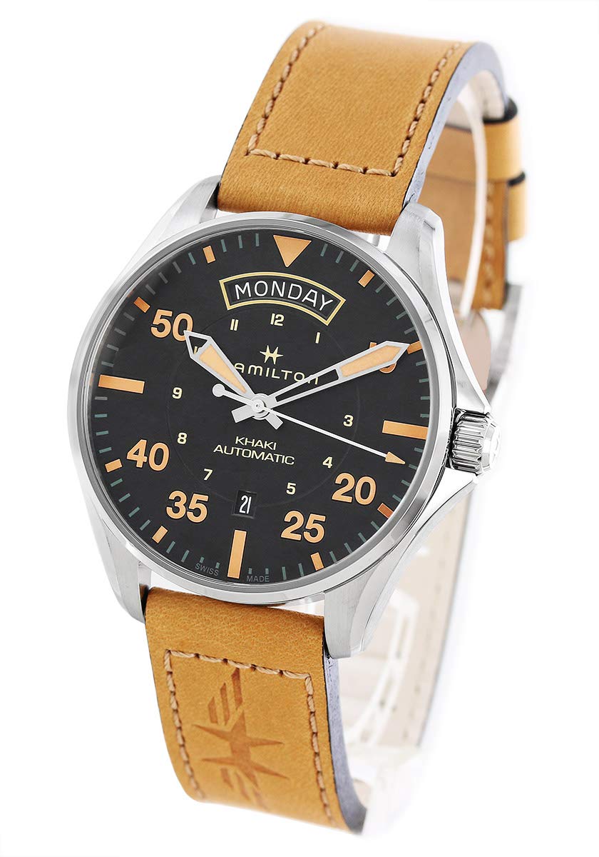 

HAMILTON Watch Khaki Pilot Automatic Winding Black x Light Brown H64645531 [Hamilton] Men s [Item]