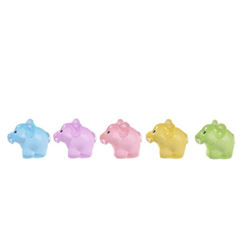 New Micro-landscape Creative Simulation Cute Glow-in-the-dark Elephant Gardening Diy Handcrafted Decorative Desktop Mini Ornaments