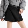 Women's High-Waist Sequin Wool-Blend A-Line Skort: Autumn/Winter 2025 Slimming Side-Slit Hip-Hugging Fashion