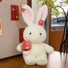 Cute White Rabbit Plush Toy With Mushroom Ears And Hands Soft Stuffed Bunny Doll Sleeping Pillow Birthday Gift For Girls