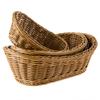 Ovales Brotkörbchen Rattan Weide Geflochtene Servierkörbe für Brot Obst Gemüse Handgefertigter Aufbewahrungskorb Ausstellungskorb Rattan Korb