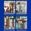 1178pcs Street View Building Blocks Pizza Shop Modular Architecture Sets Detective Agency Boys Toys for Children Gifts 20104