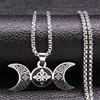 Witch Moon Crescent Triquetra Irish Knot Symbol Necklace Stainless Steel Celtic Knot Necklaces Jewelry collar acero inoxidable