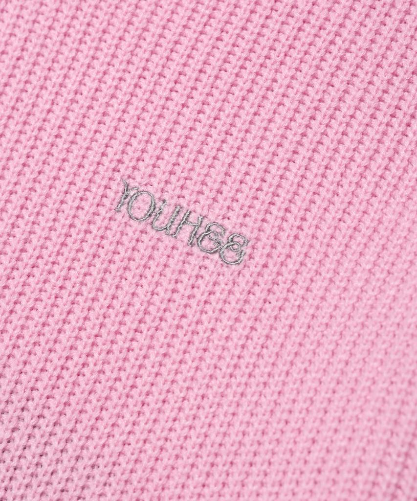 YOUHEE Star Knit Hoodie Pink
