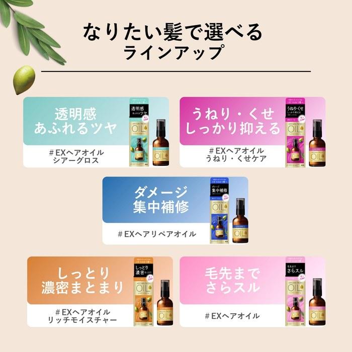 LUCIDO Oil Treatment #EX Hair Oil Rich Moisture Argan Oil Leave-in Treatment 60ml + Sample (Hair Mask 10g) Clear