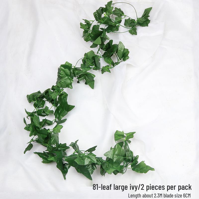 Rattan Faux Green Leaves & Vines - Decorative Plastic Flower Vines for Water Pipes & Air Conditioning Cover