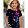 Abbigliamento Bambina Vestiti Bambina Maglietta Manica Corta Bambina Stampa Farfalla Carina Kawaii Girocollo Top Bambina Vestiti Estivi Bambini