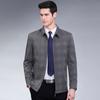 Wool jacket men's spring and autumn jacket middle-aged and elderly thin lapel plaid top dad's outfit