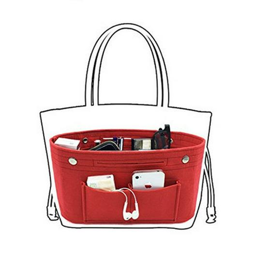 Multifunctional Women's Travel Felt Cosmetic Bag with Snap Closure, Large Capacity for Storage