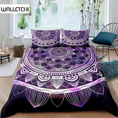 Mandala Duvet Cover Set Bohemian Style Polyester Comforter Cover King Queen Size For Teens Adults Bedding Set With Pillowcase