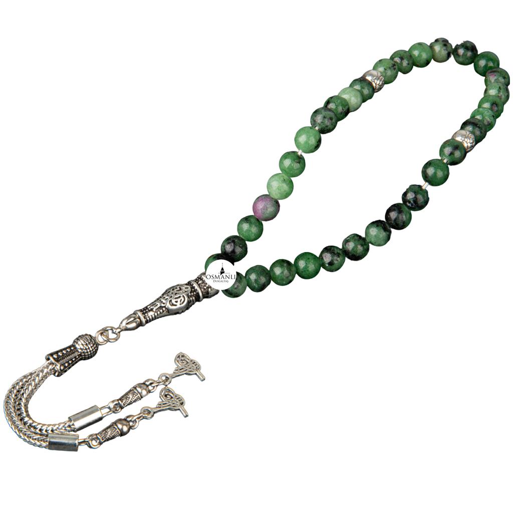 Modlitební korálky z přírodního kamene Anyolit 33 kusů – 6 mm