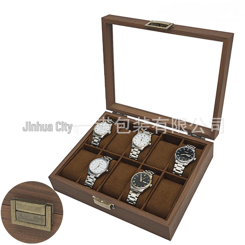 Retro Edition Black Walnut 10-Slot Watch Display Box