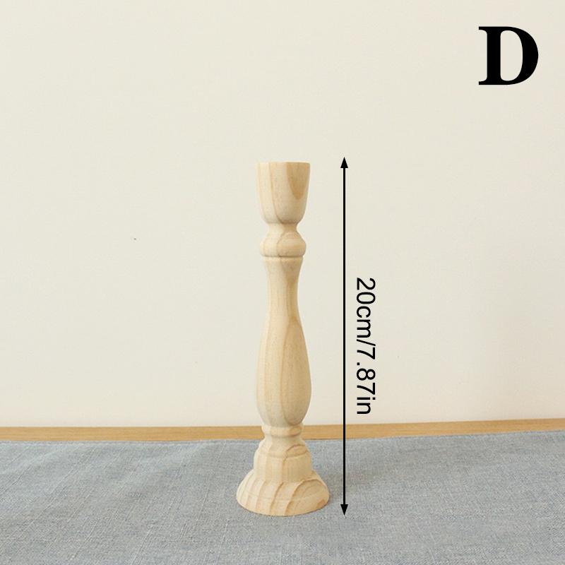 Wooden Candlesticks Unfinished Wood Candle Holder Pillar Taper Candle Stands For Wedding Party Birthday Home Table Decoration