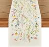 Spring Wildflowers Bloom Flowers Linen Table Runner Dresser Scarf Summer Floral Kitchen Dining Table Runners Wedding Party Decor
