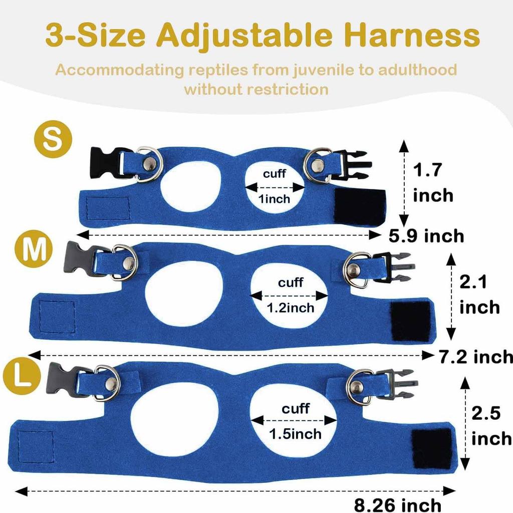 Bearded Dragon Adjustable Leather Harness & Leash Set