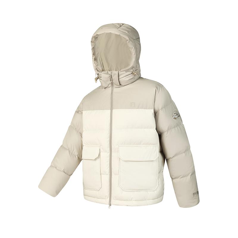 FILA Fitness Down Jacket Unisex Almond Khaki A51M441902F-BG 170/92A/M